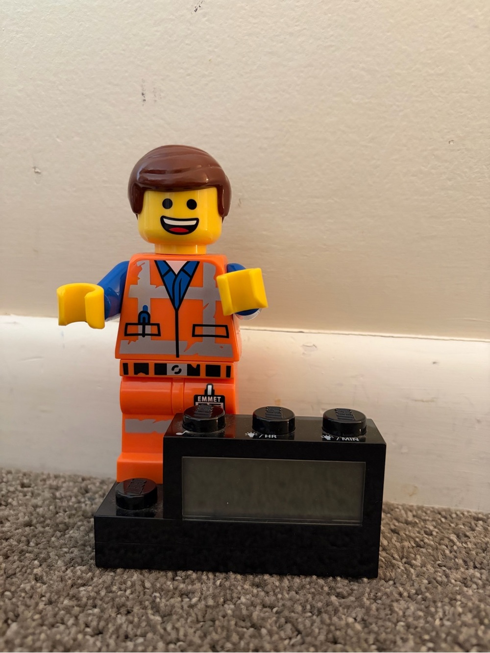 Emmet from Lego movie alarm clock - works!